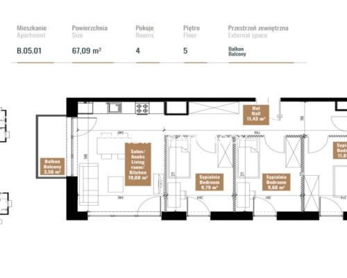 67m2 4 pok+balkon Zabłocie