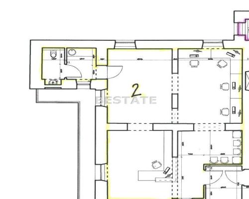 Oferujemy do wynajęcia lokal użytkowy o powierzchni 82 m2, położony na pierwszym piętrze kamienicy w ścisłym centrum Tarnowa. L