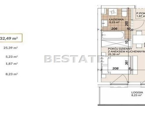 Kawalerka 32m2,balkon 8m2,blisko centrum