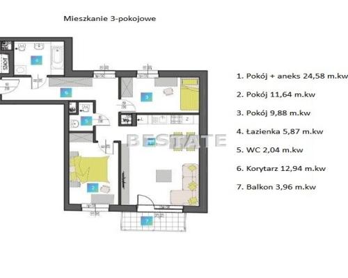 M-4 w centrum Łodzi, balkon, miejse postojowe