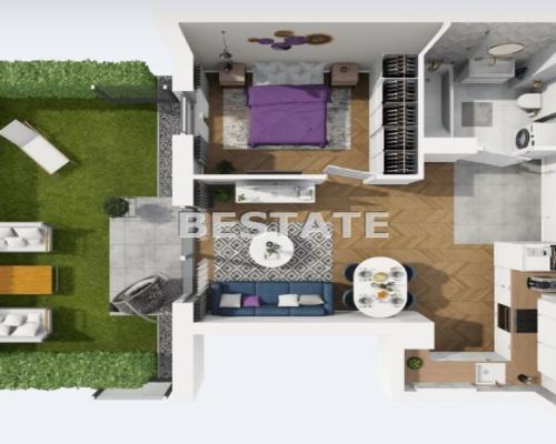 2 pokoje z tarasem i ogrodem, apartamenty Widzew