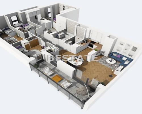 5 pokojowy apartament, loggia 9 m.kw Widzew