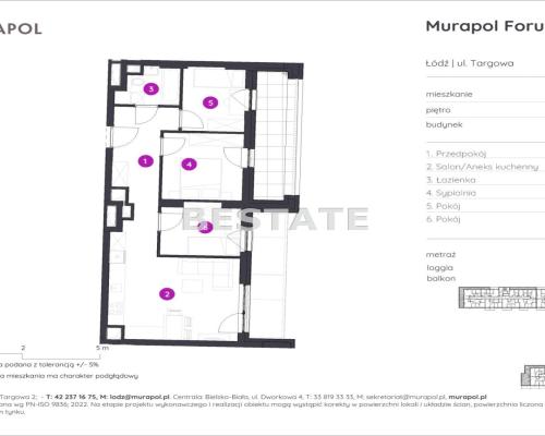 Apartament, 4 pokoje, loggia + blkon, Widzew