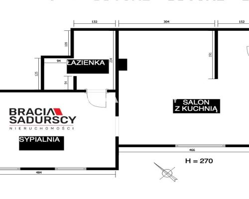 Bonowice, 2 pokoje mieszkanie lub gabinet