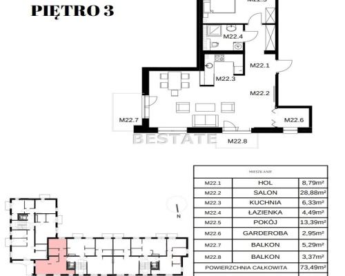 Przestronny apartament z dwoma balkonami, Bugaj