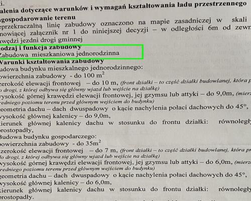 Działka budowlana (WZ) wszystkie media.