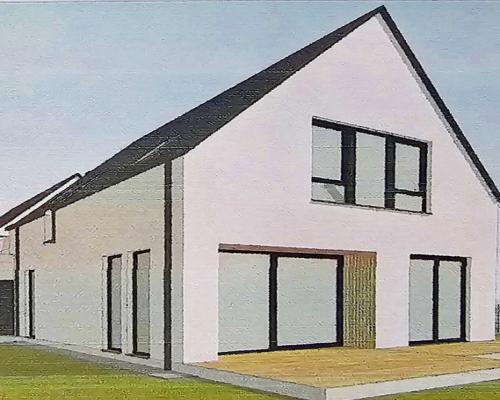 Działka z projektem na dwa domy dwulokalowe