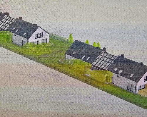 Działka z projektem na dwa domy dwulokalowe