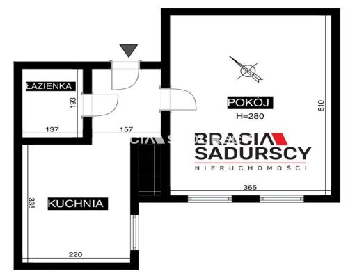 1 pok z oddzielną jasną kuchnią Grzegórzki