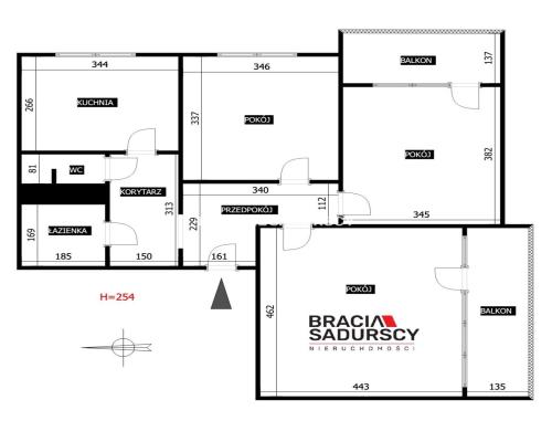 3niezalezne pokoje/2 balkony/2.piętro/do remontu