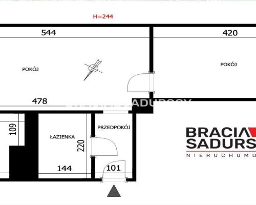 2 pokoje + osobna kuchnia, blisko tramwaj, Park