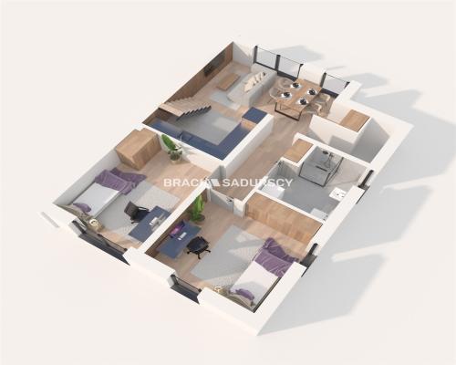 ZIELONKI dwupoziomowe Mieszkanie 75 m z ogródkiem