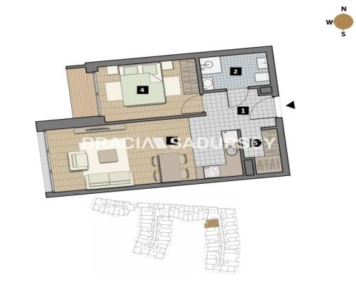 Dostępne mieszkania od 25m2 do 63m2. 