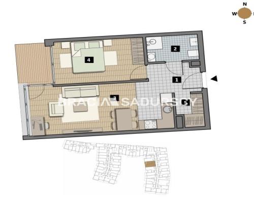 Dostępne mieszkania od 25m2 do 63m2. 