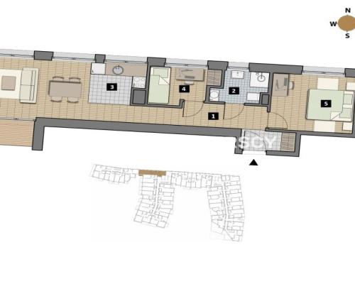 Dostępne mieszkania od 25m2 do 63m2. 