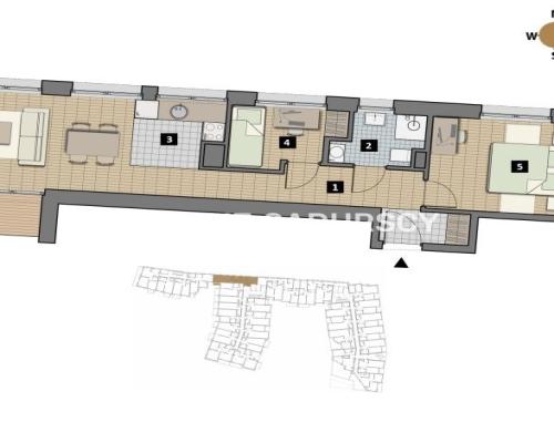 Dostępne mieszkania od 25m2 do 63m2. 