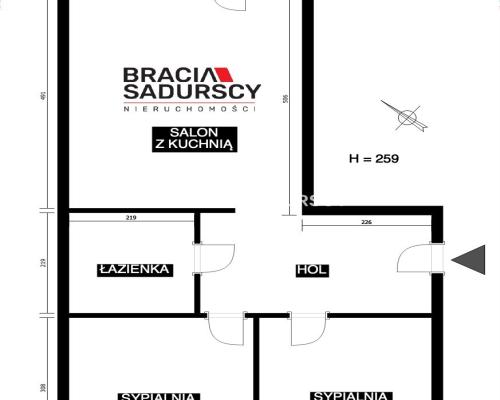 Mieszkanie 3-pok. z klimatyzacją – 63 m², Kalwaria