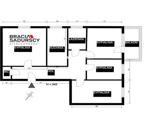 62 m², 4 pokoje, balkon, cisza i zieleń przy lesie
