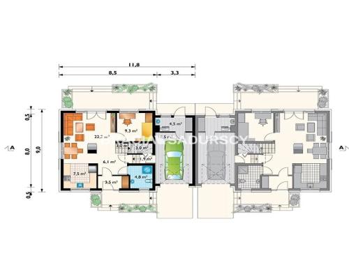 Dom w zabudowie bliźniaczej, myślenice