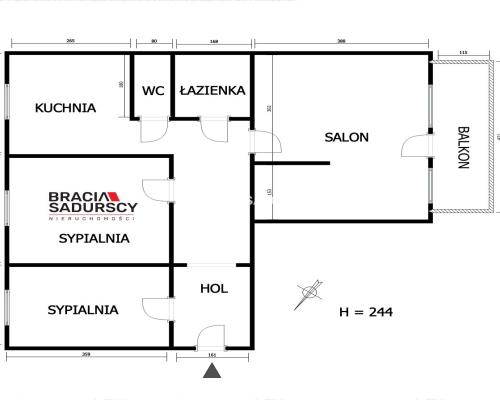 60m2 3 pok + os kuchnia balkon ul.Telimeny!