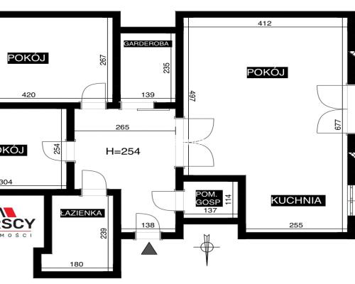 Osiedle Złocień. 3 pokojowe mieszkanie - 62,49 m 2 .  

 Dwustronne, funkcjonalne, rozkładowe mieszkanie, z balkonem na 1 piętr