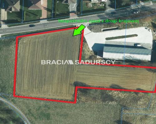 Działka budowlana w Jaśkowicach k/Skawiny gm. Skawina, powiat krakowski. Działka o powierzchni 6200 m2 i wymiarach części gł&oa