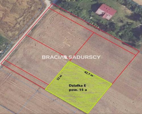 Działka budowlana Sieciechowice blisko Krakowa / Iwanowic. Piękna, widokowa działka o wymiarach 35,7 m szerokości (front) i 42,