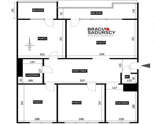 4 pok z dwoma balkonami ul. Telimeny