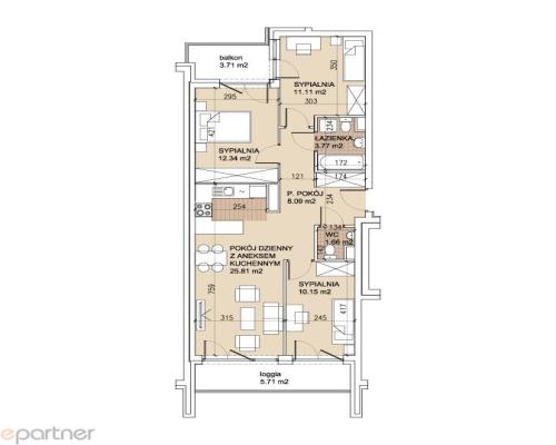 4-pokojowe mieszkanie na Sołtysowicach