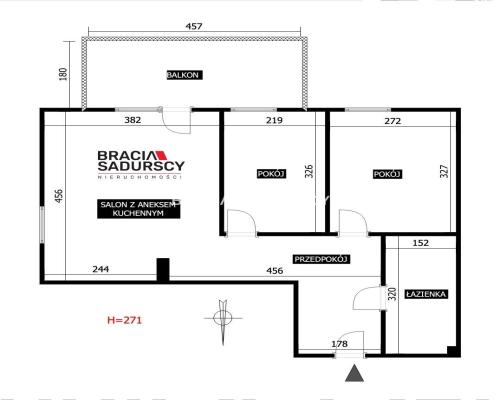 Atrakcyjne 3-pokojowe mieszkanie 46 m² – Zawada