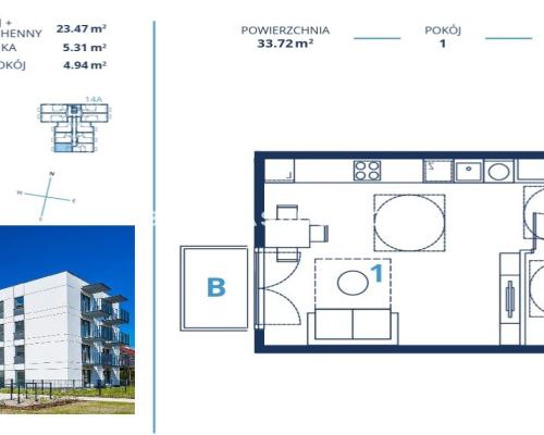 33m2 +balkon /1 piętro/ winda/ Ruczaj