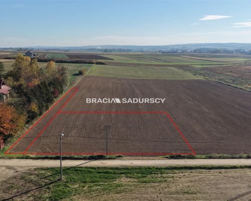 Działka budowlana Sieciechowice blisko Krakowa / Iwanowic. Piękna, widokowa działka o wymiarach 35,7 m szerokości (front) i 42,