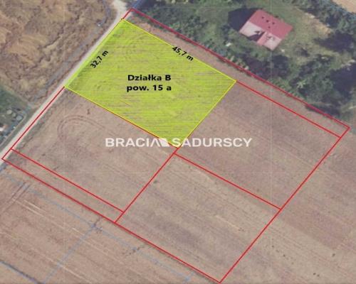 Działka budowlana Sieciechowice blisko Krakowa / Iwanowic. Piękna, widokowa działka o wymiarach 35,7 m szerokości (front) i 42,