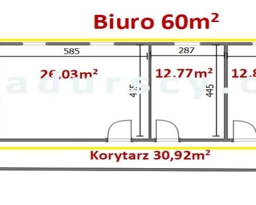 Biuro 60m2 z klimatyzacją, na pierwszym piętrze w Piasecznie, okolice J&oacute;zefosławia.     
 
  Trzy pokoje biurowe z oknam
