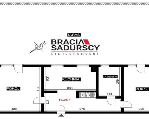 2 pok z osbną kuchnią i dużym tarasem ul.Drukarska