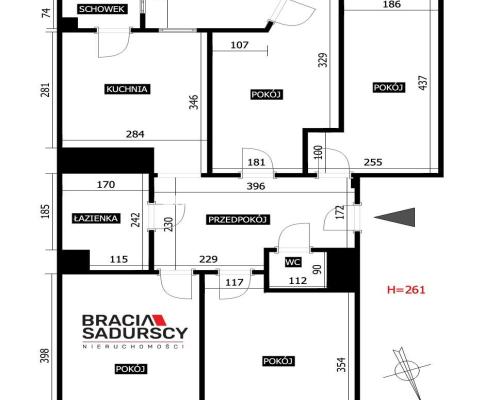64m2 4 pok+ os kuchnia balkon Bronowice