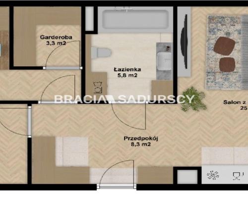 3 pokoje na Woli Justowskiej - 67,37m2