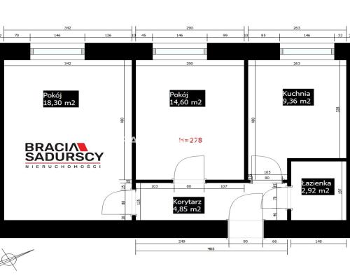 2-pokojowe z osobną kuchnią.