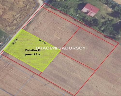 Działka budowlana Sieciechowice blisko Krakowa / Iwanowic. Piękna, widokowa działka o wymiarach 35,7 m szerokości (front) i 42,