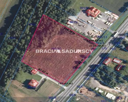 Maszków, 2,5 km od S7 | 1,1 ha Usługi + Zaplecze Mieszkalne (PUM 40%) | Przy trasie 772      LOKALIZACJA STRATEGICZNA: