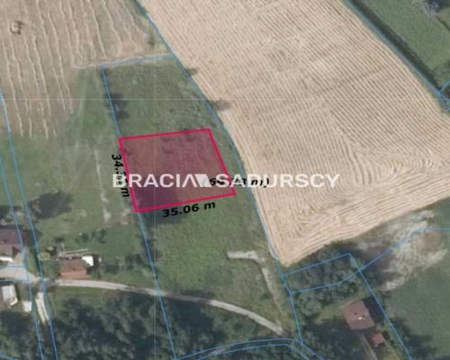 GRAJÓW, GMINA WIELICZKA, DZIAŁKA BUDOWLANA O POW. 1145 m 2 .   Widokowa działka budowlana w zacisznym spokojnym miejsc