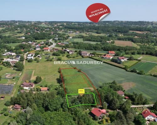 GRAJÓW, GMINA WIELICZKA, DZIAŁKA BUDOWLANA O POW. 1145 m 2 .   Widokowa działka budowlana w zacisznym spokojnym miejsc