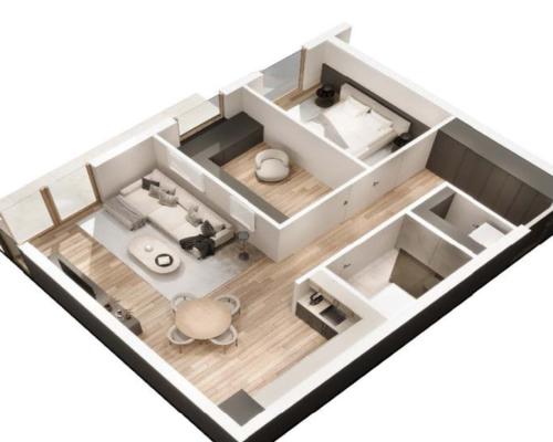 Popów | mieszkanie | 2 pokoje | 1 piętro | taras