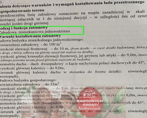 Działka budowlana (WZ) wszystkie media.