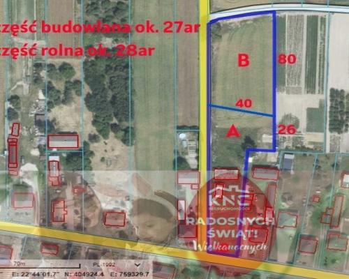 Działka budowlana 55a Nowa Wieś (Lubartów 10km)