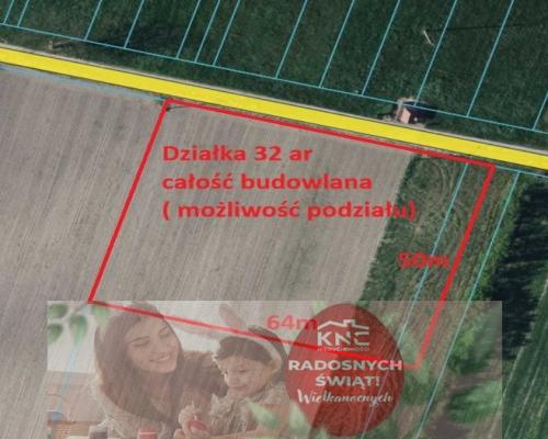 Działka 32ar budowlana w b. dobrej cenie Nowodwór