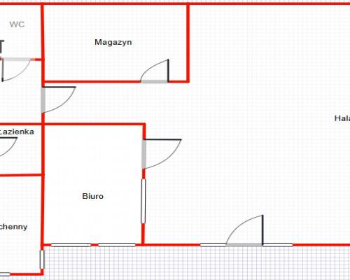 Hala z biurami, placem i mieszkaniem na piętrze