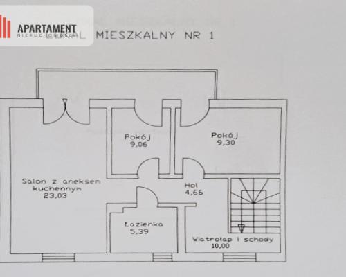 4 pokoje/92 m²/bez pcc/I piętro