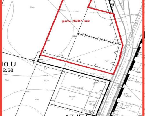 Działka inwestycyjna - market, przychodnia