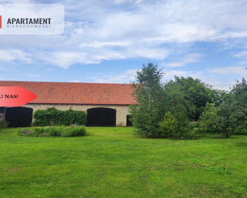 Działka rolna z dużą stodołą.